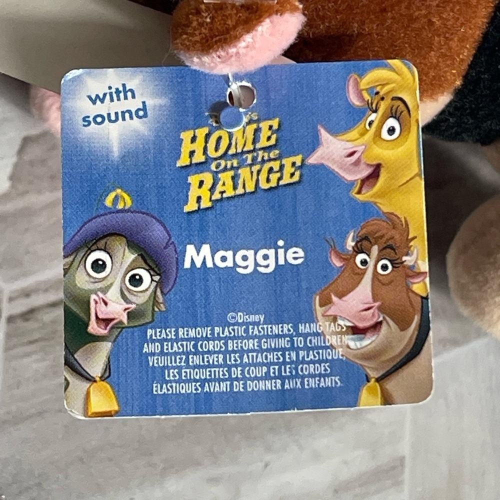 Disney Home on the Range Maggie Cow Plush 10” Tag Bean Bag No Sound Signed - Picture 4 of 9